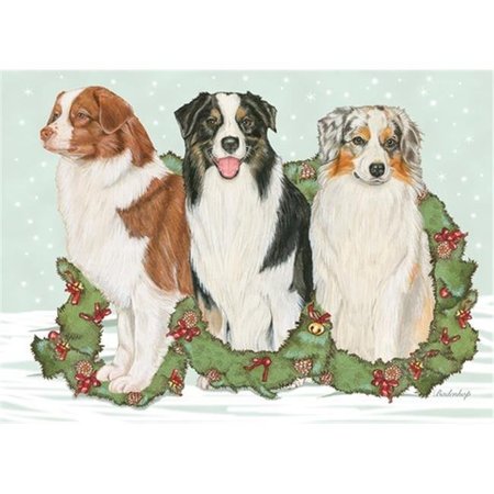 PIPSQUEAK PRODUCTIONS Pipsqueak Productions C586 Australian Shepherd Christmas Boxed Cards - Pack of 10 C586